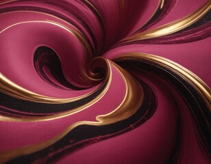 Abstract swirls in pink and gold hues, creating a luxurious and modern background texture.