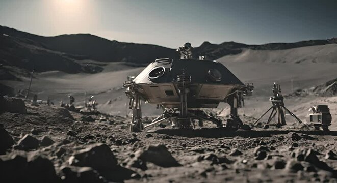 Human base on the moon.