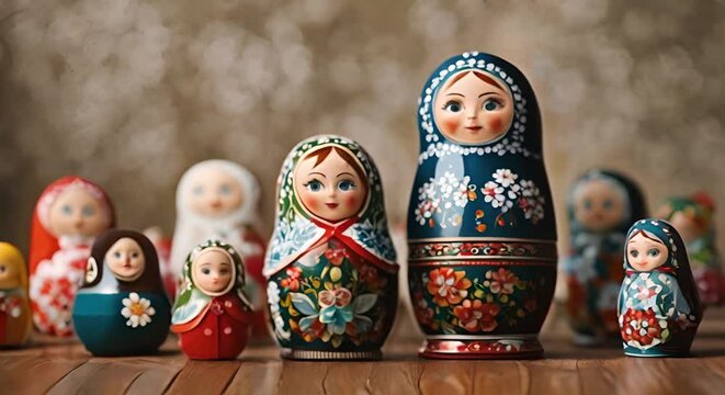 Russian matryoshkas. Russian dolls.