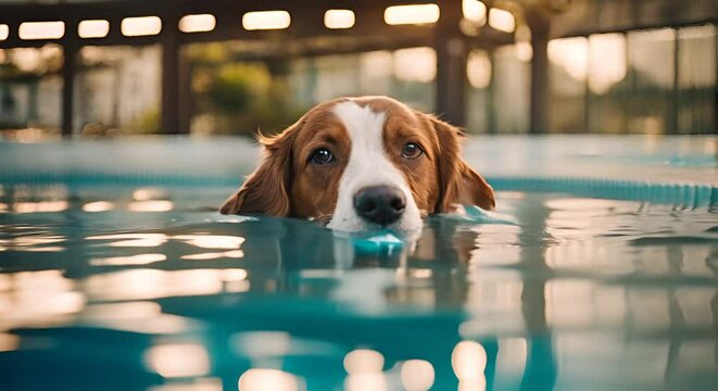 Dog in the pool.