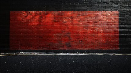 old grunge brick wall room background..E mpty space of Red and black vintage grunge brick wall texture background.