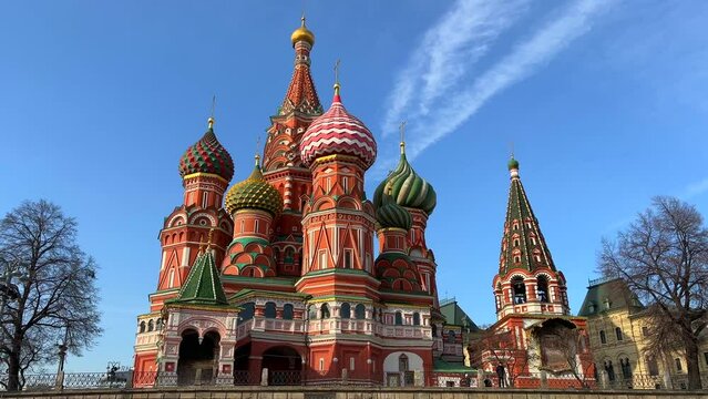Saint Basil's Cathedral and trees without leaves