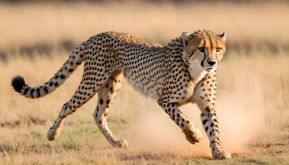 A Cheetah With Its Tail Held Straight Out Behind I Upscaled 5 1