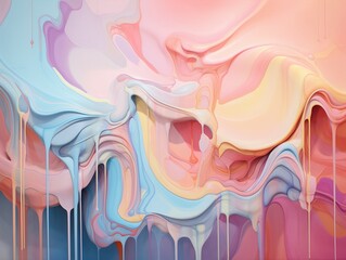 Abstract with soft dripping pastel colors