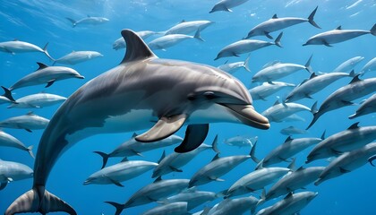 A Dolphin Swimming Through A School Of Fish Upscaled 8