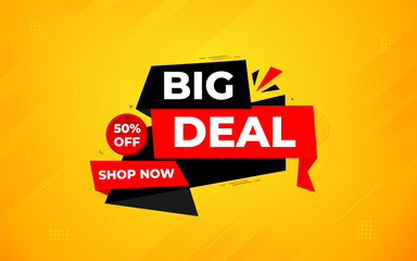 Fototapeta premium Big Deals Sale Banner Design Sale template. Best deal banner, Sales banner Vector design promotion for digital and print market