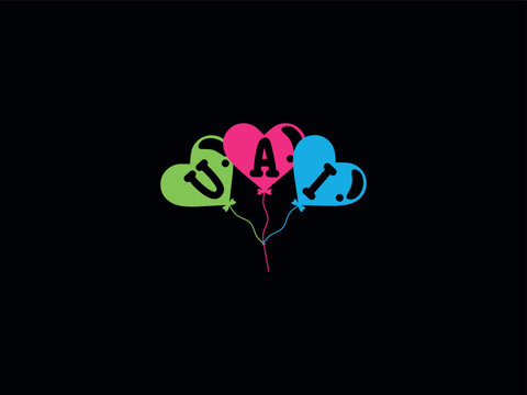 Love UAI Balloon Logo Letter Vector