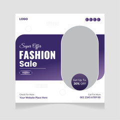Fashion sale Instagram post template. Creative fashion social media post template.
