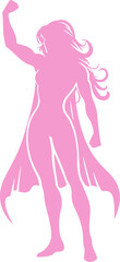 Corageous and Strong Woman Silhouette