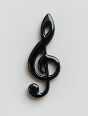 Obraz premium Realistic black treble clef on a white background. 
