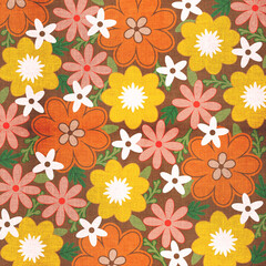 Colorful Textured Floral Pattern