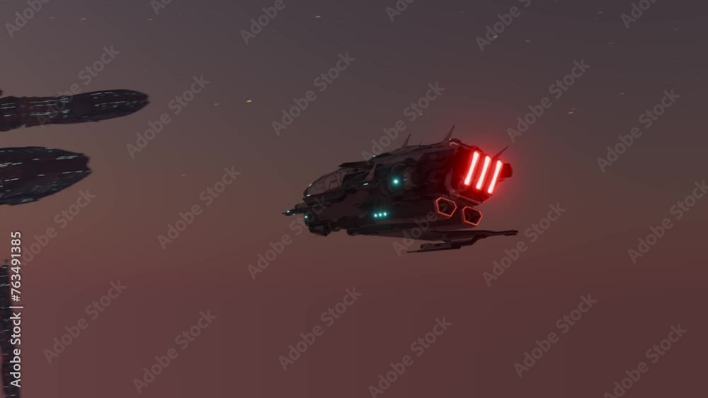 Canvas Prints spaceship approaching a big spacestation