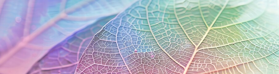 A close up of leaves in multicolored style, colorful leaves macro photography, leaf veins and texture, abstract nature photo, macrography microscopic view of spring plants, AI Generated.