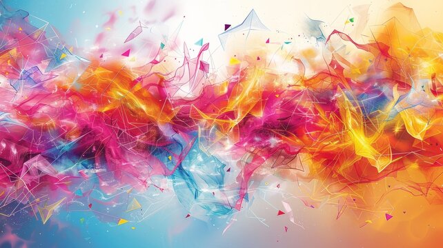 Colored splashes in abstract shape
