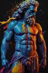 Oil painting male body illustration