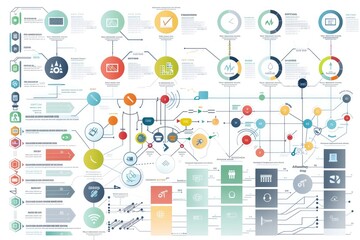 A visual representation of project management schedule plan diagram, illustrating the concept of business process optimization. Ideal for presentations and infographics