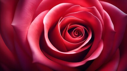 Close-Up of a Vibrant Red Rose Petals
