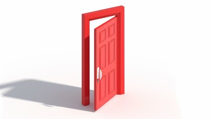 red door with frame Isolated on background