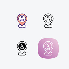 Attraction  icons set in 4 different style vector illustration