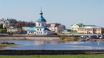 Fototapeta na wymiar View of the Assumption Church in Cheboksary, Russia.