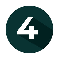 Simple round number symbol . Isolated font in vector flat white background.