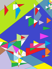Obraz premium Figury, trójkąty, kolorowe