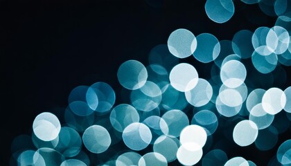 defocused dark bokeh circles on black background with depth effect abstract backdrop