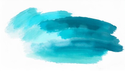 watercolor blue brush painting isolated on background