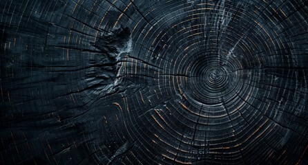 Detailed view of tree trunk with dark backdrop, showcasing texture and patterns found in the bark