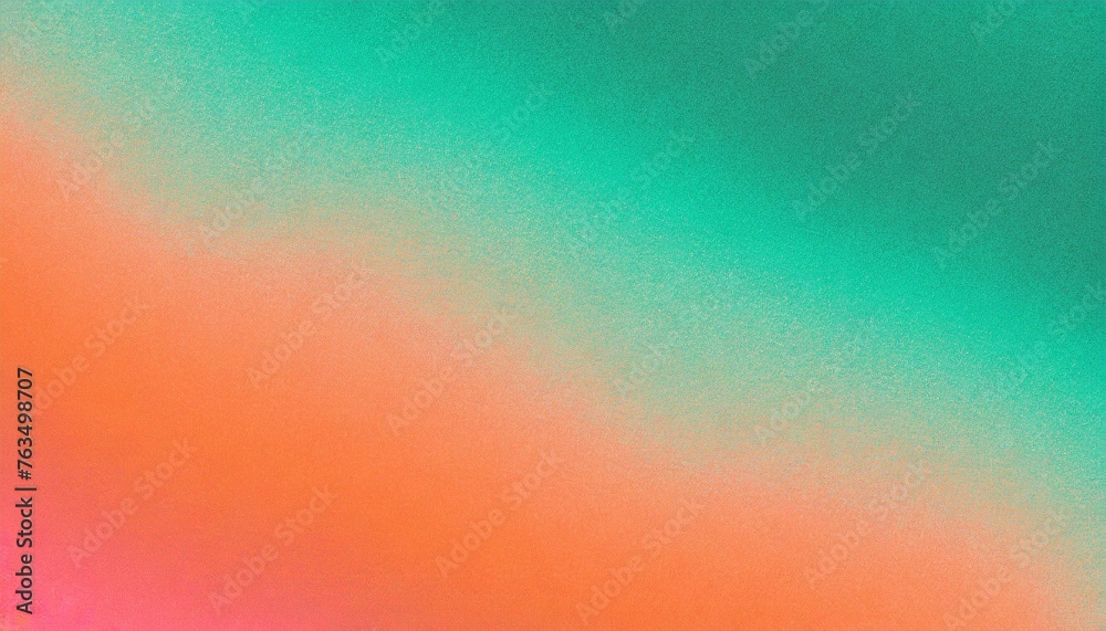 Wall mural orange teal green pink abstract grainy gradient background noise texture effect summer poster design