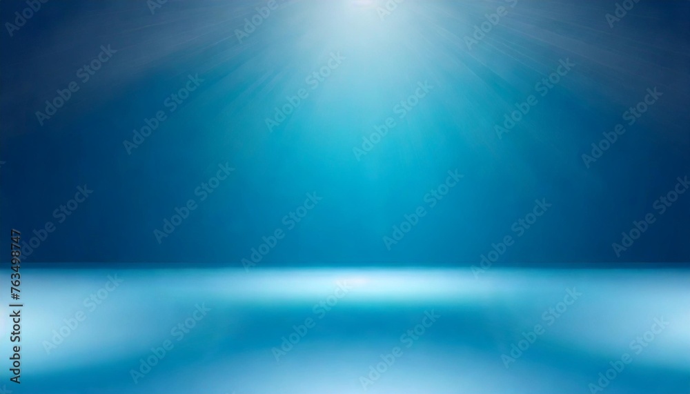 Poster blue stage background with gradient light empty room for display your product