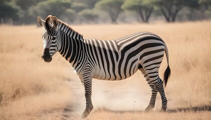 A Zebra In A Safari Escape Upscaled 17 - obrazy, fototapety, plakaty