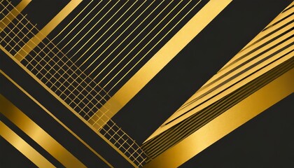 abstract geometric shapes line black golden details background presentation premium