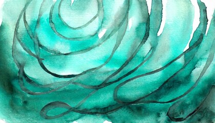abstract watercolor teal and green background