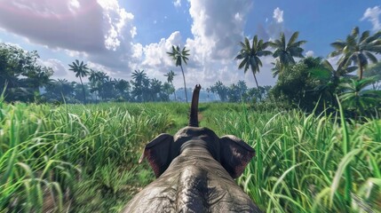 Riding an elephant to catch grasshoppers 