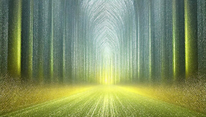 輝く青と緑の背景デザイン　AI画像 　ジェネレーティブAI