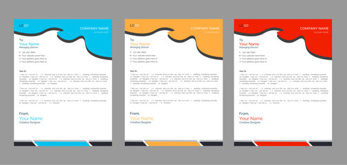 Vector corporate letterhead design for company or business