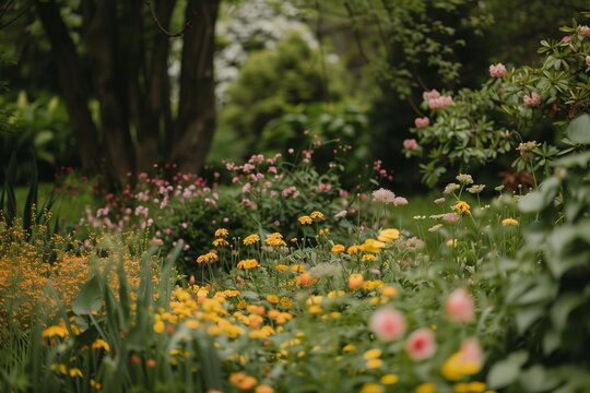 Spring Flower Garden Photo, Cottagecore, Floral