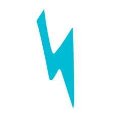 Blue thunderbolt,Lightning icons isolated on background. Render of lightning hit, electric strikes, Flash of thunderbolt.