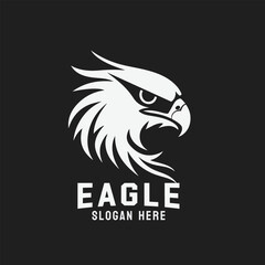 Black and white eagle head vector logo design. A striking symbol and sign.