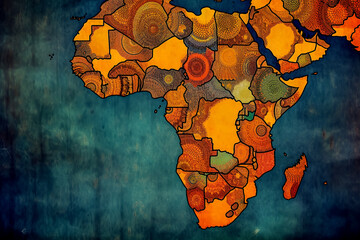 Celebrate World Africa Day with an illustration featuring the iconic map of Africa, symbolizing unity, heritage, and progress. Perfect for commemorating the occasion. - Powered by Adobe