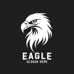 Black and white eagle head vector logo design. A striking symbol and sign.