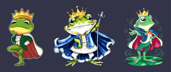 Frog Prince mascot-style vector illustration. Generative AI