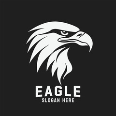Black and white eagle head vector logo design. A striking symbol and sign.