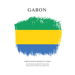 Obraz premium Flag of Gabon vector illustration