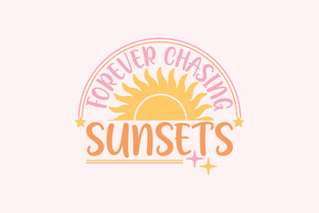 Boho Retro Summer Beach EPS T-shirt Design, Summer T-shirt Design