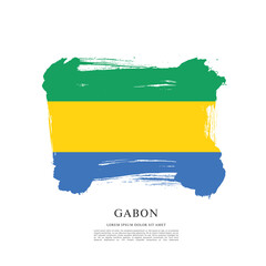 Obraz premium Flag of Gabon vector illustration