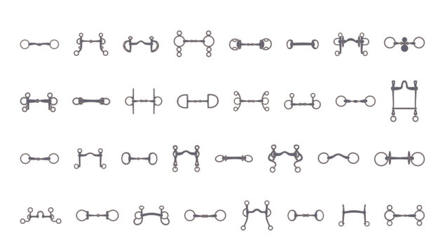 A set of bits for equestrian sports, vector illustration