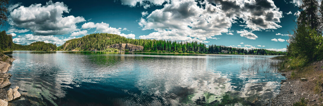 Bootjack Lake Montana panoramic
