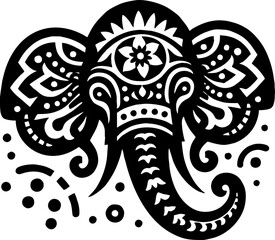 Elephant Vector in the mexican style 